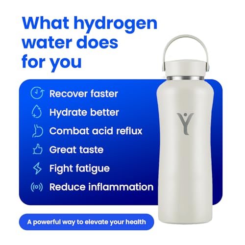 DYLN Hydrogen Water Bottle 25 oz Black Stainless Steel Alkaline Water