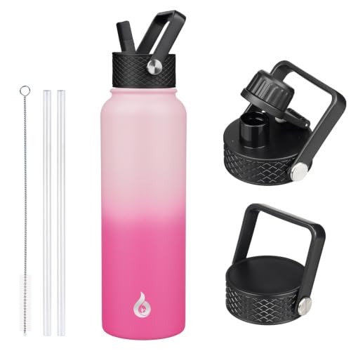40oz Insulated Water Bottle with Straw Lid