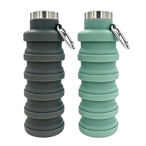 Collapsible Water Bottle 17oz（500ml） (2 Count)