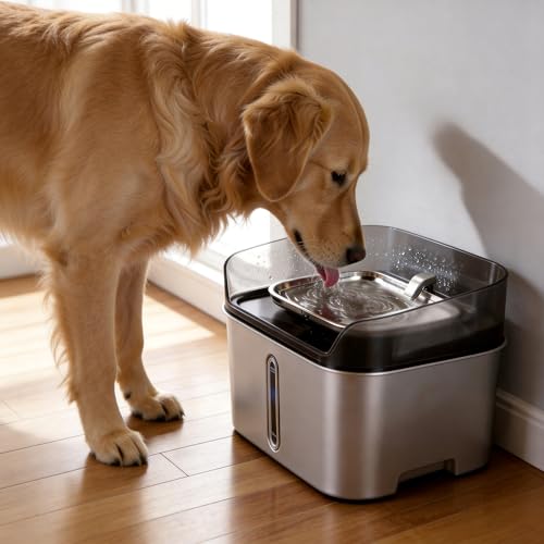 No Spill Dog Water Fountain Stainless Steel