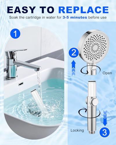 Shower Filter Compatible with Cobbe Handheld Shower Head (4 Count)