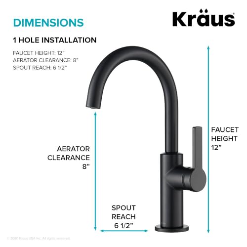 Oletto Single Handle Kitchen Bar Faucet in Matte Black