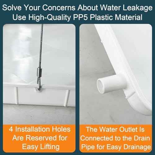 Air Conditioner Condensate Drain Pan Indoor Outdoor Unit Water Collecting and Drainage Drip Tray Kit Collector,Large Drip Tray for Air Conditioner, Plastic Drip Catcher Pan with Mounting Acc
