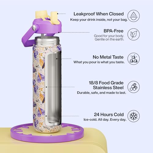 Insulated Water Bottle with Straw Stainless Steel Water Bottle