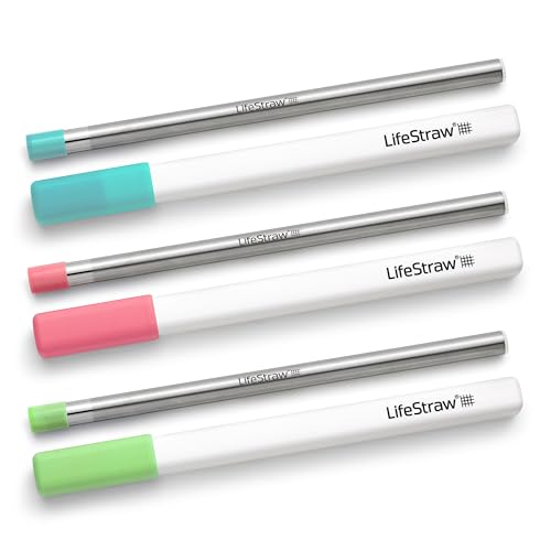 Sip Reusable Stainless Steel Water Filter Drinking Straw with 3 Carry Cases (3 Count)