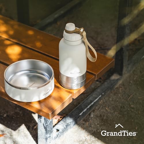 Insulated Portable Water Bottle with 2 Detachable Dog Bowl Dispenser