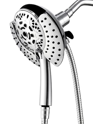2 in 1 Shower Head with Handheld Combo High Pressure Silver 2.5 GPM