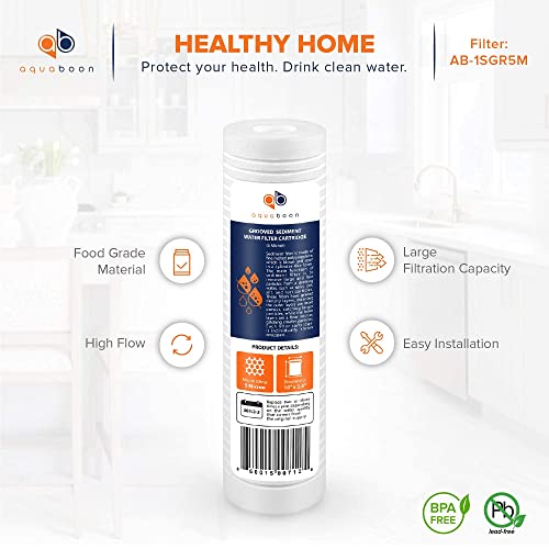 5 Micron 10 x 2.5 Grooved Sediment Water Filter Replacement for Whole House Filter Cartridge Compatible with AP110 (6 Count)