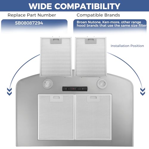 2 Pack SB08087294 Range Hood Filter Replacement (2 Count)