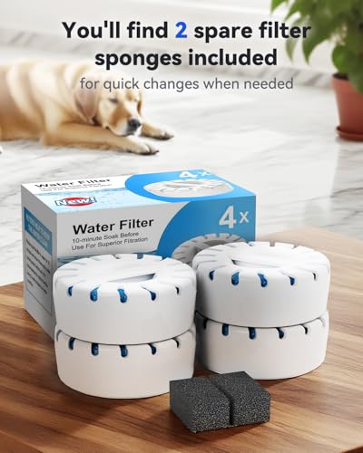 4 Pack Replacement Water Filters for IAD Large Dog Water Fountain