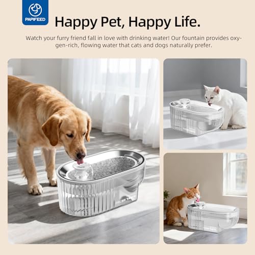 Cat Water Fountain Stainless Steel with a Silicone Mat