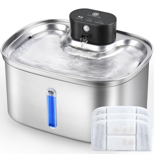 Wireless Cat Water Fountain Stainless Steel (169 Fl Oz)