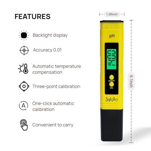 pH Meter for Water Tester Pen Monitor Water ph Meter Quality 0.01 High Accuracy Pocket Size with 0