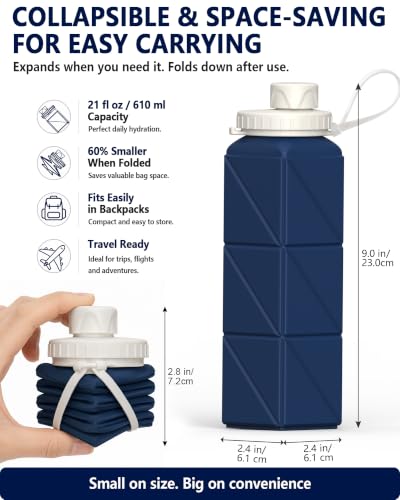 Collapsible Water Bottles 21oz