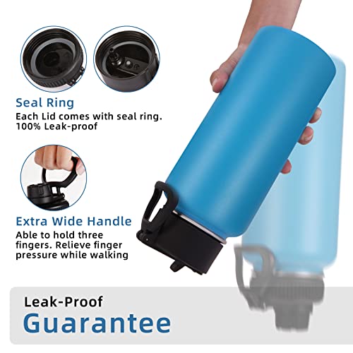 32 oz Water Bottle with Straw Lid & Spout Lid