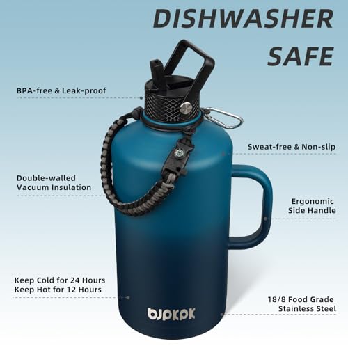 128oz Insulated Water Bottle with Straw Lid