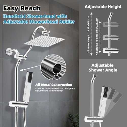 10'' Rainfall Shower Head with 4
