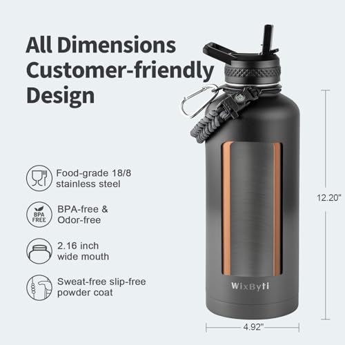 87 oz Insulated Water Bottle with Straw