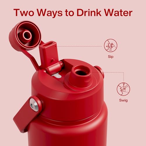 Insulated Water Bottle with Straw Stainless Steel Water Bottle