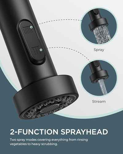 Black Kitchen Faucet with Soap Dispenser