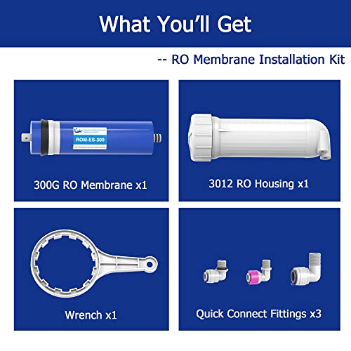 300 GPD RO Membrane Filter Replacement with Reverse Osmosis Housing