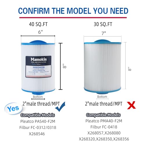 6CH 352 Spa Filter Replaces PAS40