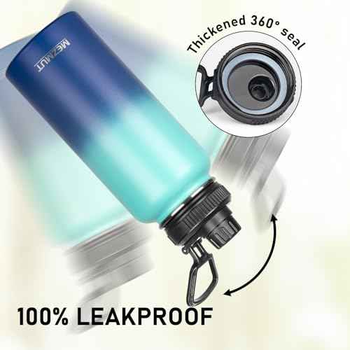 32oz Metal Sports Insulated Water Bottle with 2 Lids