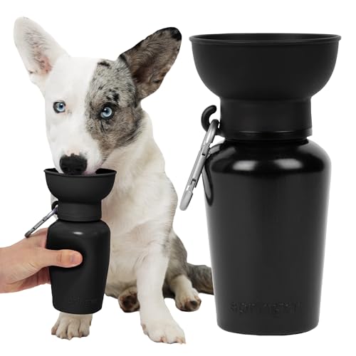 Springland 20oz Flip Portable Dog Water Bottle with Collapsible Bowl (20 Fl Oz)