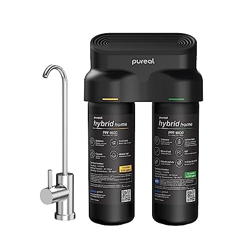 PPU-1020D 2-Stage Under Sink Water Filter System with Faucet 10 Inch