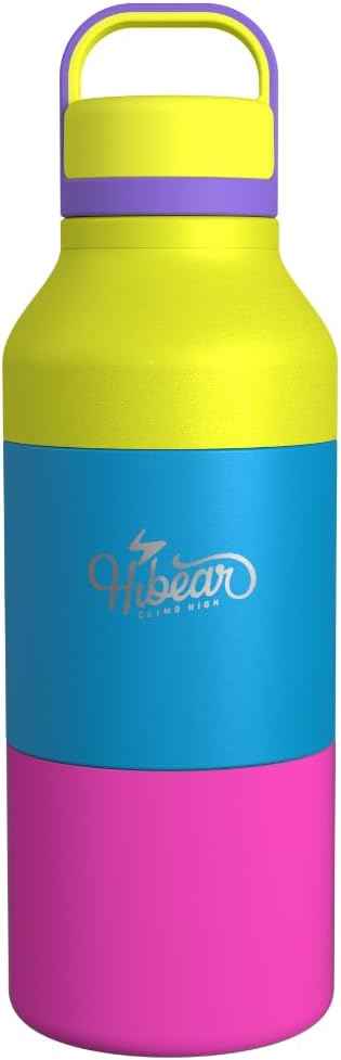 HIBEAR - 32oz All-Day Adventure Flask: The Insulated Multi-Tool of Beverage Bottles - Craft Pourover, Cold Brew, Tea, Water Infusion, Wine Decanting, Hydration. (Tropic Thunder)