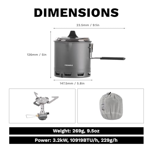 Petrel G2 Pot & Greenpeak 1 Gas Stove Camping Cooking Set