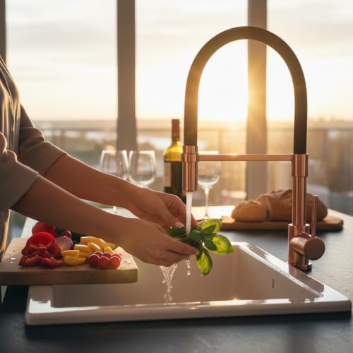 Copper Kitchen Faucet with Pull Down Sprayer