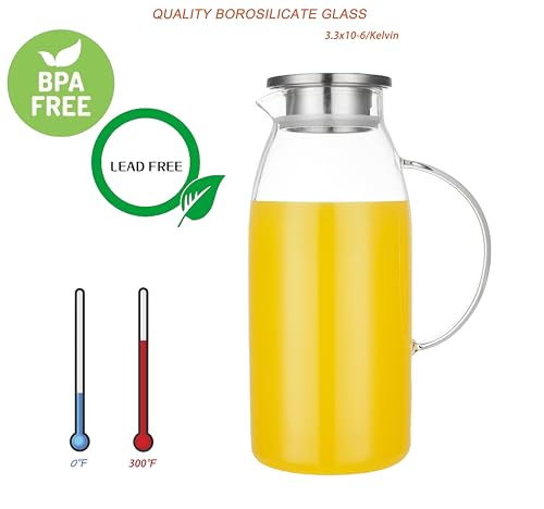 80 Oz Glass Pitcher with Lid
