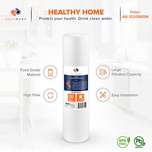 5 Micron 20 x 4.5 Whole House Water Filter Replacement Cartridge Set (3 Count)