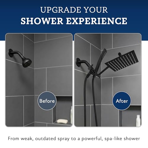 All Metal 10" Dual Square Shower Head Combo