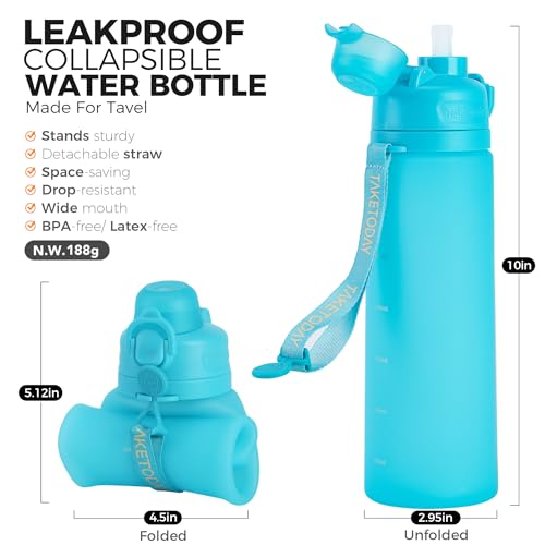 Collapsible Water Bottles with Straw for Travel