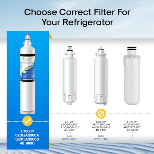 5231JA2006A Water Filter Replacement for LG LT600P (3 Count)