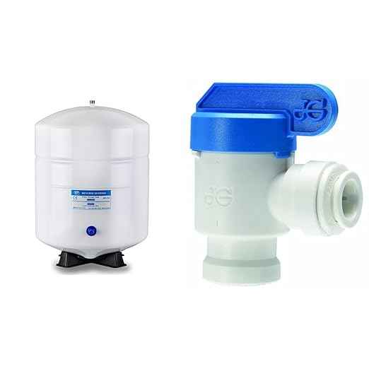 iSpring 5.5 Gallon RO Water Storage Tank Bundle with John Guest 3/8 Inch Female Shut Off Valve