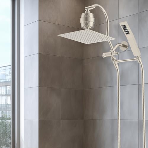 All Metal 12'' Filtered Rainfall Shower Head Combo