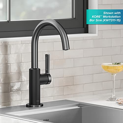 Oletto Single Handle Kitchen Bar Faucet in Matte Black