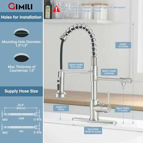 Filter Kitchen Faucet Drinking Water Faucet 3 in 1 Brushed Nickel