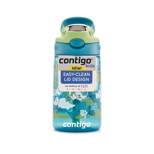 Kids Straw Water Bottle with AUTOSPOUT Lid 14oz. Dinos