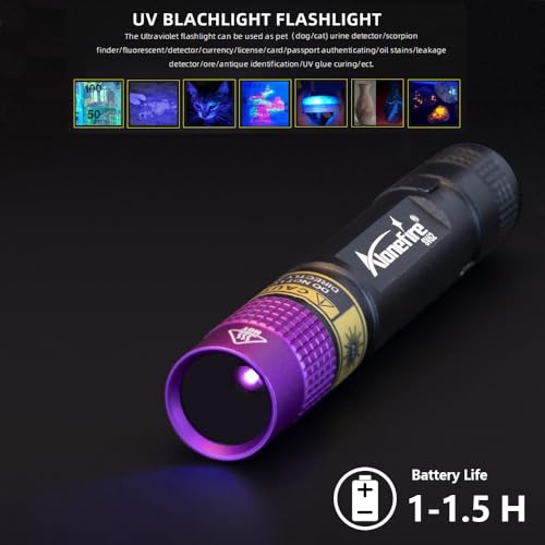 SV62 Mini 3W UV Flashlight 365nm Portable Ultraviolet Black Light Very Small EDC for Minerals