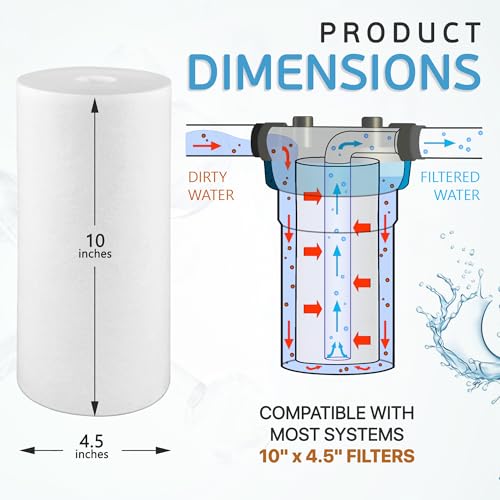 10" x 4.5" Big Sediment Replacement Water Filter Cartridge (4 Count)
