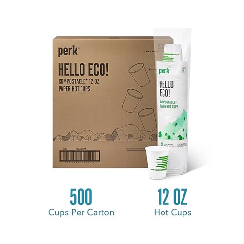 Eco 12 Oz Compostable Paper Hot Cups (500 Count)