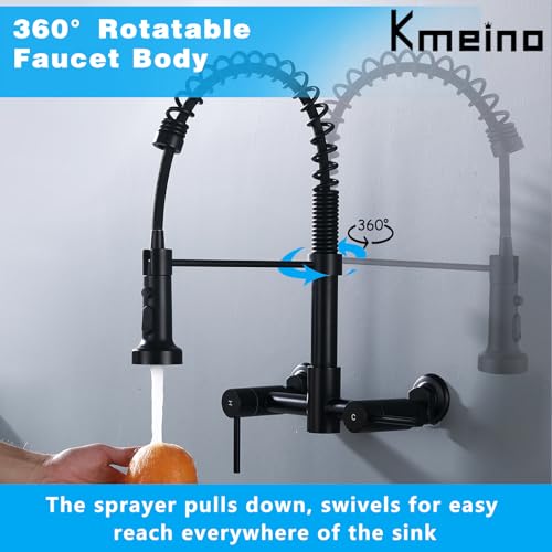 Wall Mount Kitchen Faucet with Sprayer
