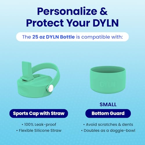 DYLN Hydrogen Water Bottle 25 oz Mint Stainless Steel Alkaline Water