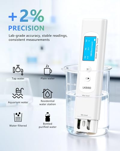6-in-1 Smart Water Tester for Drinking Water with APP Monitoring, Digital Water Testing Kit for TDS Meter, EC, Temp, TOC, COD, UV275, Professional Water Tester for Home, Well, Tap & Outdoor