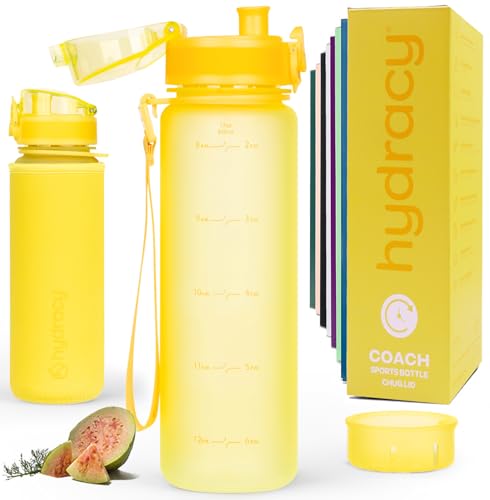 Motivational Water Bottle with Time Marker & Fruit Infuser 17 oz