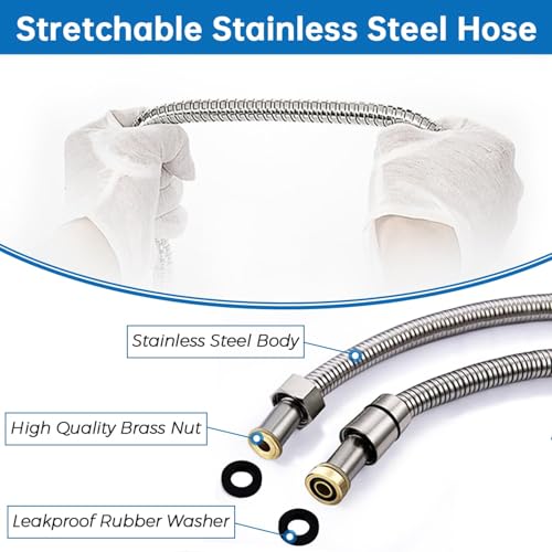 Shower Head with Metal Shower Holder and Long Hose
